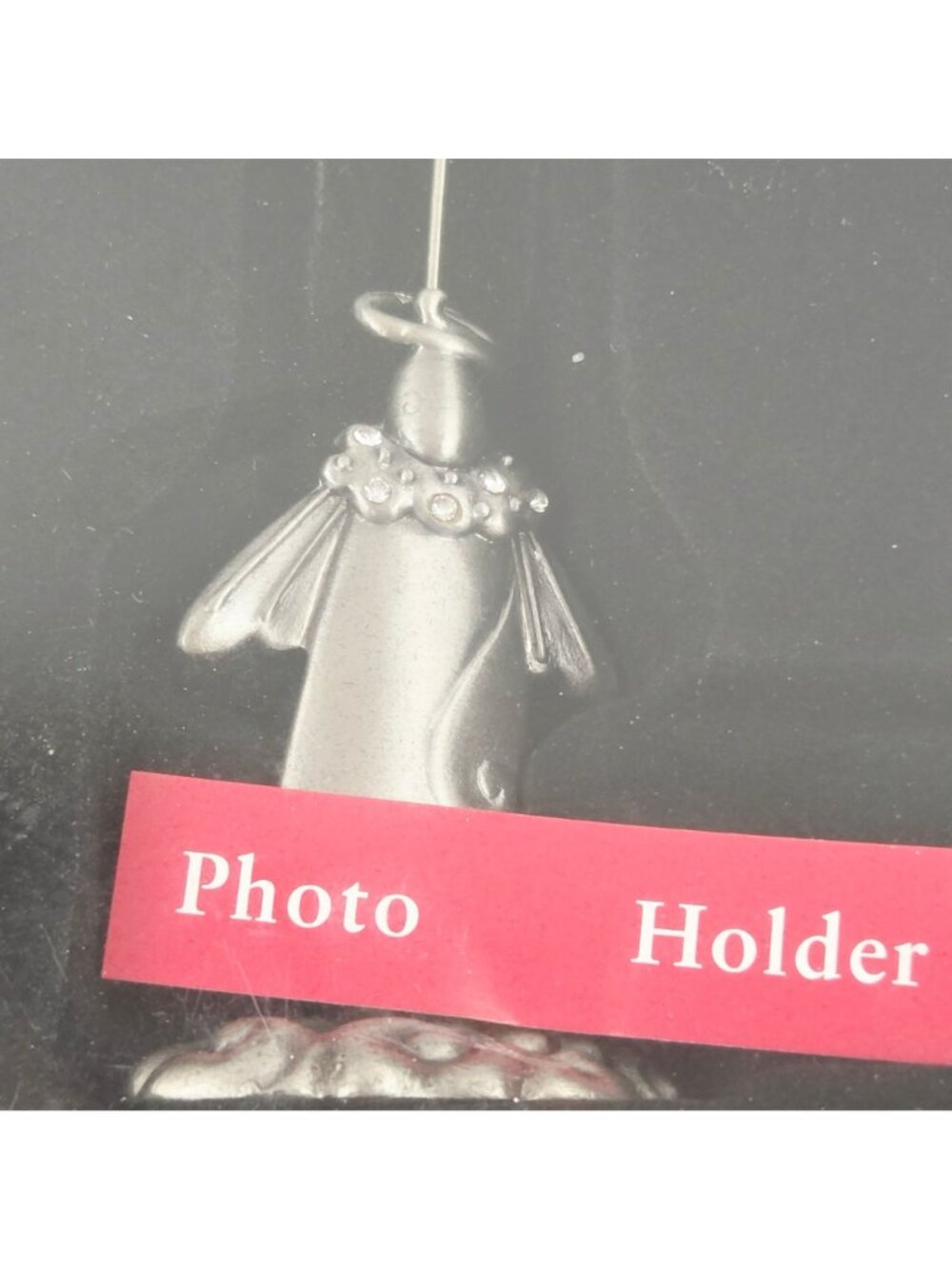 St Nicholas Square Angel Photo Holder Pewter Rhinestone Accent Set Of 3 Holiday - Picture 6 of 8